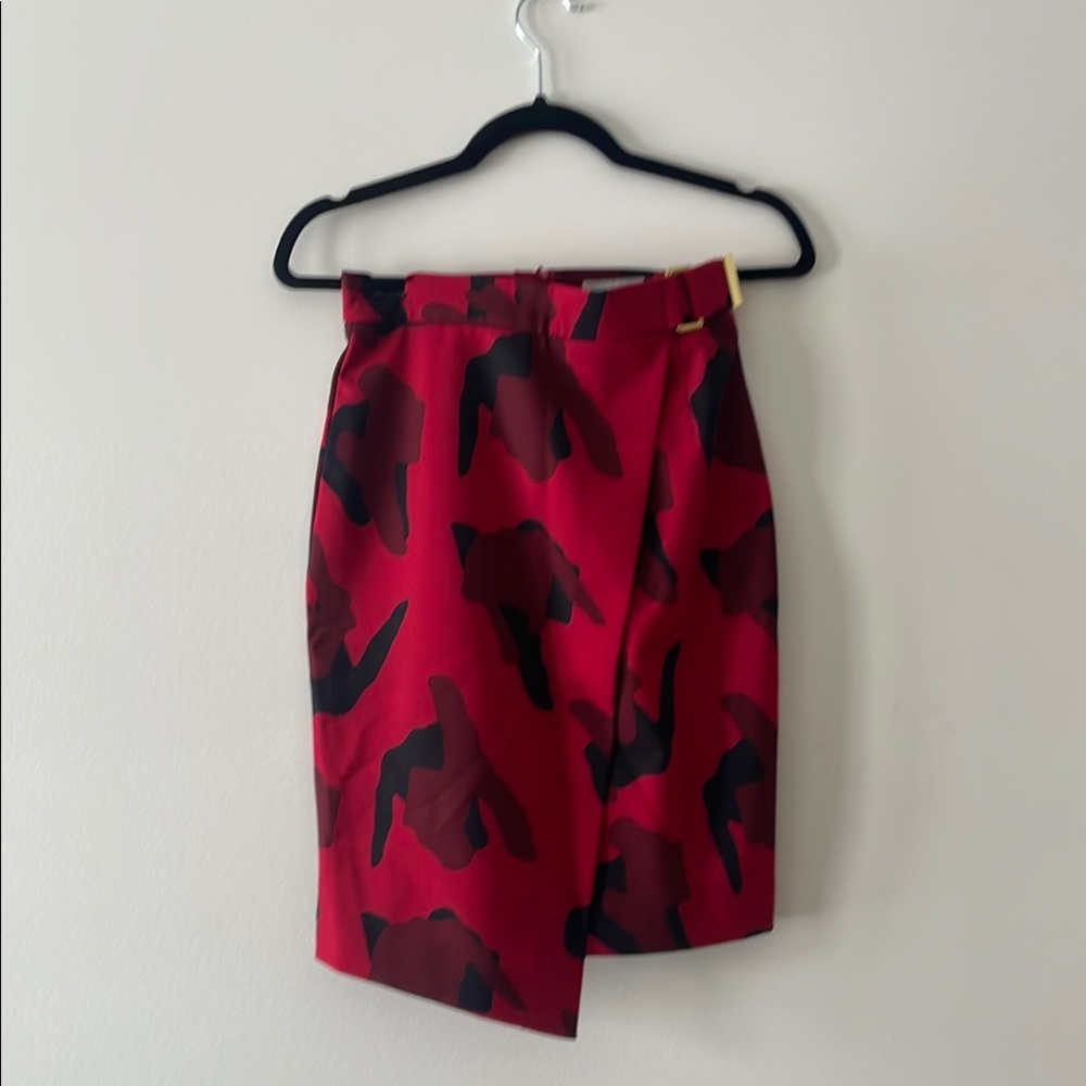 Red and Black Camouflage Skirt